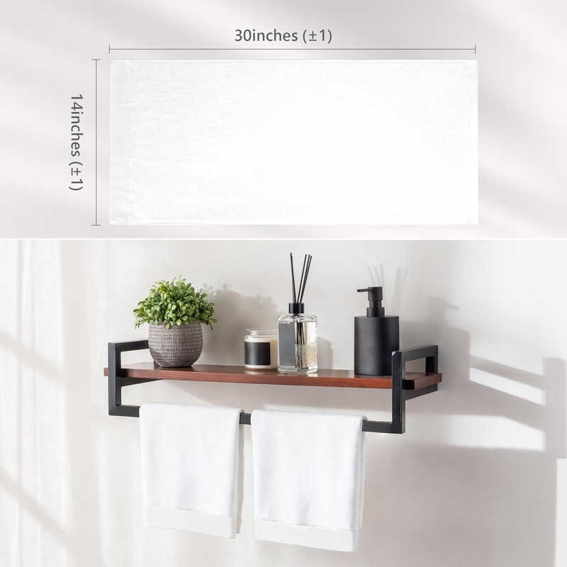 Hand Towel - 100% Cotton White Towels for Bathroom and