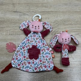 Baby Toys Rabbit Loveys and Rattle for Boys and Girls, Security Blanket and Hand Shaker, Newborn Stuffed Hanging Animal Plush Snuggle Toy Baby Shower Gifts Easter Basket Stuffers