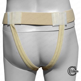 Solace Care Extra Smooth Inguinal Hernia Support Belt | Effective Support & Control of Reducible Single or Double Inguinal Hernia | Unisex (Beige, S: 76-89 cm)