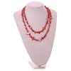 Avalaya Long Imperial Red Shell Nugget and Dark Red Faceted