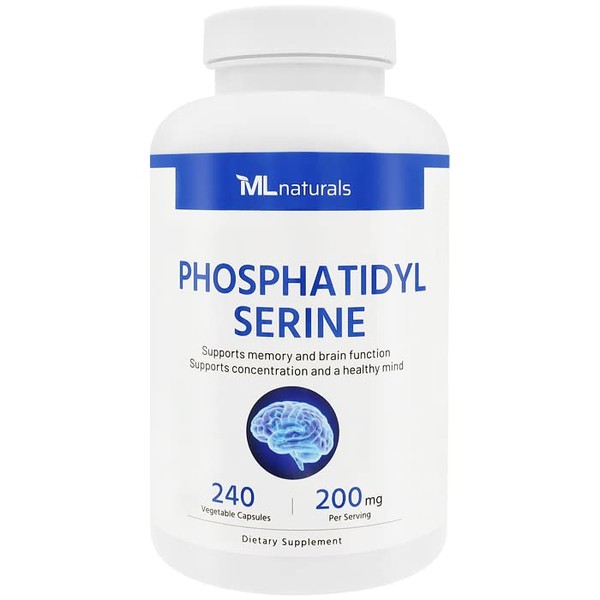 ML Naturals Phosphatidyl Serine 200 mg (Standard) 240 Vegetable Capsules.