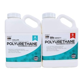 Fiberglass Coatings Polyurethane Expanding Liquid Foam 2 Gallon KIT, 8 LB Density Polyurethane Foam, Includes 1 Gallon Part A & 1 Gallon Part B, 2 Part Polyurethane Marine Foam