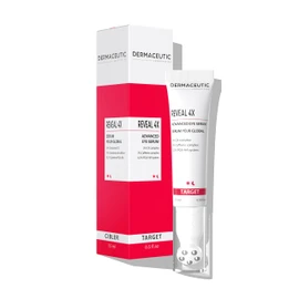 Reveal 4X - Eye Serum | Reduces Dark Circles & Puffiness | Eye Cream with CX Complex, Caffeine & Hyaluronic | Cool Applicator for Fresh Effect - 15 ml | Dermaceutic
