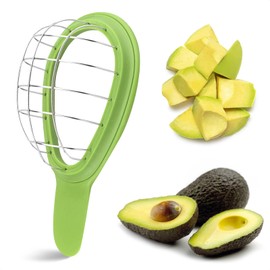 Avocado Slicer Tool - 3.2 x 6.3 Inches Avocado Cuber Tool with Ergonomic Handle, Easy to Use and Clean, Food-Grade Plastic and Stainless Steel, Good for Salads, Guacamole, or Smoothie