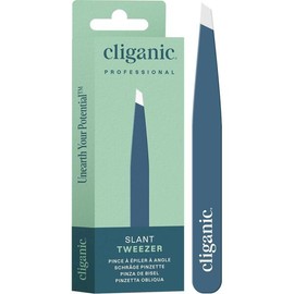 Cliganic Professional [미국배송] 클리가닉 프로페셔널 눈썹 핀셋 슬랜트 팁 - 남녀용 정밀도 턱 수염을 뽑는 데 가장 적합한 스테인리스 스틸 [Black] [US Shipping] Klapp Professional Eyebrow Tweezers Slant Tip - Best for Removing Facial Hair for Precision for Men and Women Stainless Steel [Black]