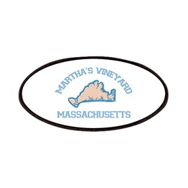 CafePress Martha's Vineyard MA Map Design. Patches Patch, 4"x2" Printed Novelty Applique Patch