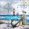 20 napkins moments by the sea, anchor, seagull, beach, maritime 33 x 33 cm.