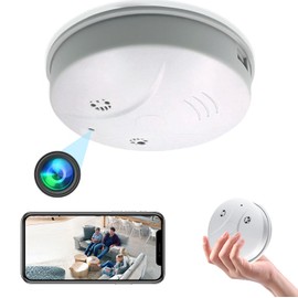mayycinco Smoke Detector Camera WiFi 1080P Small Wireless Cameras Nanny Cam with Motion Detection, Indoor Camera for Home Security