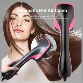 Multifunctional Hot Air Comb, 1 Box Automatic Hair Straightener, Negative Ion Hot Air Comb, Hair Styling Tool for Home & Salon Use, Hair Styling Tools, Thermal Brush, Hot Comb:_Bright Yellow_one-size