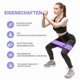 CFX Resistance Hip Bands, Fitness Bands Set, Yoga Strap in 3 Tensile Strengths, Training Band, Yoga Band as Resistance and Support for Leg Training, Strength Training and Pull-Ups