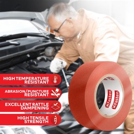 XFasten Wire Harness Tape Orange 5-Pack, 3/4 Inch x 50-Feet 250 Feet Total High Heat Resistant Automotive Wire Loom Tape Cloth Electrical Tape Automotive Fabric High Heat Cable Wrap Tape