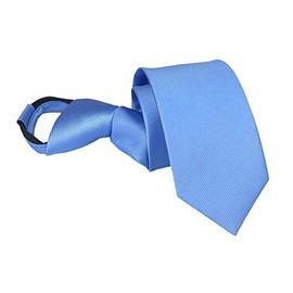 Elfeves - Corbata con cierre para hombre o niño grande, color liso, Azul (Sky Blue), Talla única