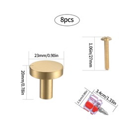 HAOCHEN Pack of 8 Cabinet Knobs, Vintage Metal Handles, Furniture Knobs, Kitchen Handles, Cabinet Knobs, with a Mini Screwdriver (23 x 20 mm)