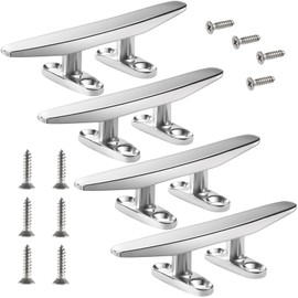 Boat Cleat Open Base Boat Cleat, Dock Cleat All 316 Stainless Steel Boat Mooring Accessories, Free Installation Accessories Screws (4 inch-4PCS)