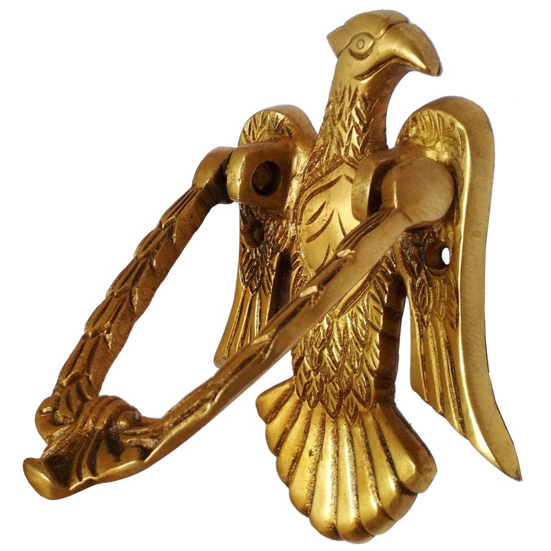 Purpledip Antique Eagle Hawk Brass Door Knocker (11593)