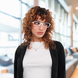 FEISEDY Fashion Rectangular Blue Light Glasses for Women Retro Small Frames Vintage Trendy 90s Square Eyeglasses B0255