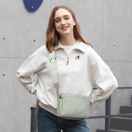 APHISON Small Crossbody Bags for Women, Triple Zip Vegan Leather Crossbody Purse Shoulder Handbags with Adjustable Strap