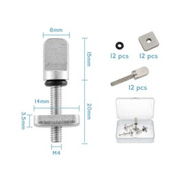 Kellegour Pack of 12 Surfboard Longboard Screws, Surfboard Fin Screws, Stainless Steel Surfboard Screws, Universal Sup Fin Accessories, Longboard Fin Screws for SUP, Longboard, Single Fin, Paddleboard