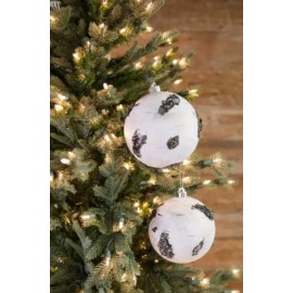 Regency International 120mm BIRCH BALL Christmas Ornaments Set/2 NEW in Pkg