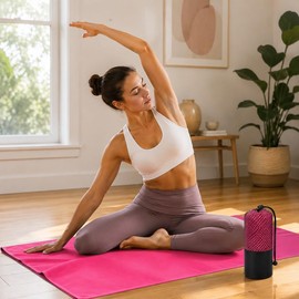 PUBAMALL Toallas de Microfibra para Entrenamiento y Viaje, Toalla de Viaje Ligera y Portatil, Toalla Deportiva para Sudor de Gimnasio, Hot Yoga, Tenis, Correr (3, Rosa)