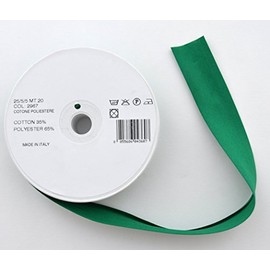 Inastri 25/5/5 mm Polycotton Bias Binding-Col. xx-GREEN-20m Roll, Polyester Cotton, Bottle Green, 11x11x3 cm