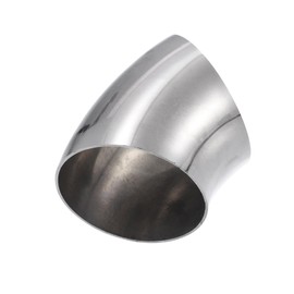 Partuto OD 3 Inch 45 Degree Mandrel Bend Elbow SS304 Stainless Steel Bend Tube Exhaust Elbow Pipe for Car Modified Exhaust System 3" Piping Silver Tone Replacement