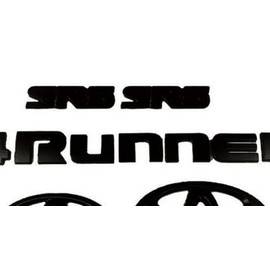 Set of 5 Blackout Front Grille+ Rear Trunk Emblem Badges 4-Runner Overlay 2010-2024