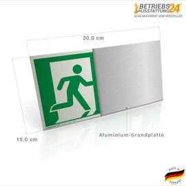 Emergency Exit Sign Photoluminescent Arrow Left Aluminium 30.0 x 15.0 cm