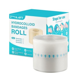 2026 Upgrade Hydrocolloid Roll for Wound Care, 2in*16.4ft Cuttable Hydrocolloid Bandages, Waterproof & Flexible Wound Dressing Roll, Ultra Absorbent, Self-Adhesive, Safe and Effective