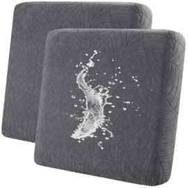 YISUN Waterproof Couch Cushion Slipcovers 2PCS, Stretch Leaves Jacquard Individual Seat Cushion Covers, Washable Replacement Sofa Cushion Protector Slipcover