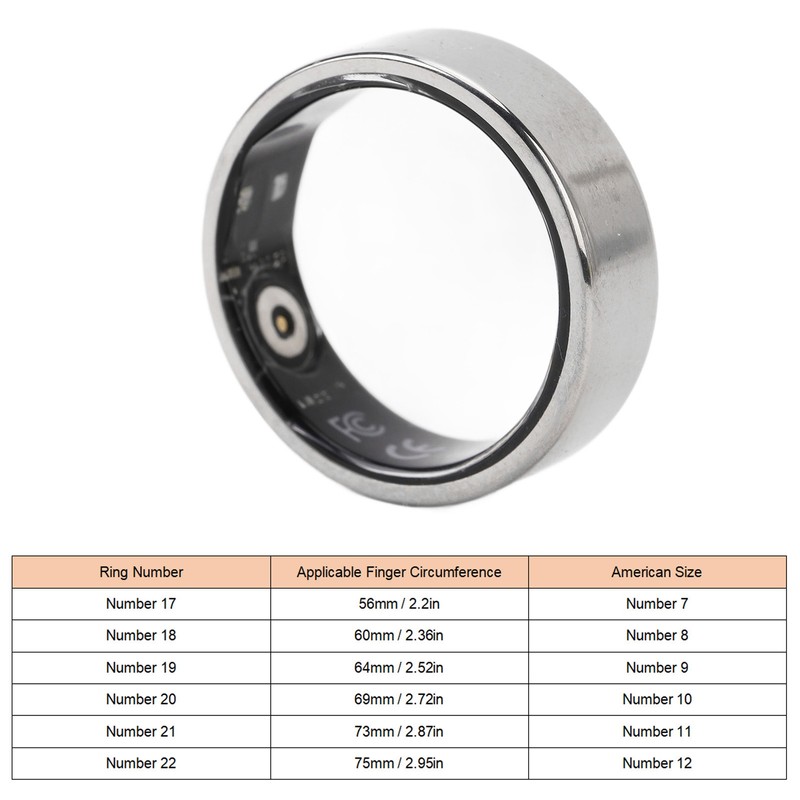 Smart Health Ring Sleep Temperature Steps Monitoring 18mah Lightweight Fitness