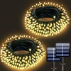 Electight 2 Pack Solar String Lights Outdoor, 100 LEDs 33FT