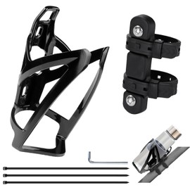 Universal Bicycle Bottle Holder for Water Bottles, Cup Holder with Base Bicycle Accessories, Robust Durable PC Drink Holder for Bicycle, Road Bike, Mountain Bikes, Folding Bikes (Black)
