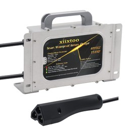 xiixtoo 15A Replacment Golf Cart Battery Charger for 48 Volt Ez-Go EZgo RXV/TXT with Triangle Style RXV Plug Waterproof