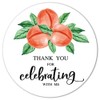 Peach Party Thank You Stickers, 40-Pack 2" Birthday Party Favor