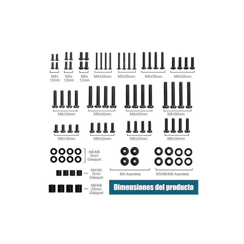 Tornillos Montaje Tv, Kit Universal de Tornillo M8 M6 M5