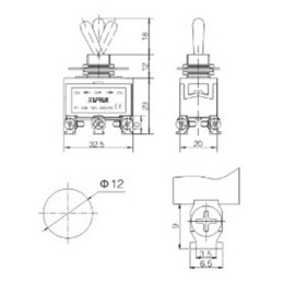 XURUI HEAVY DUTY DPDT  MOMENTARY~ OFF~ LATCHED - SCREW TERMINAL TOGGLE SWITCH (33BF-1)