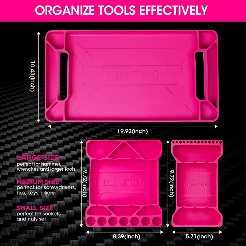 DuraTech Flexible Tool Tray, Silicone Tool Holder for Mechanics Storage,