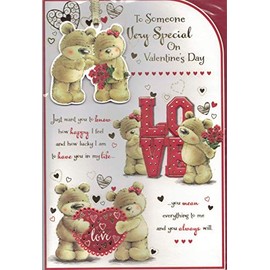 TO SOMEONE VERY SPECIAL VALENTINES DAY CARD***CUTE TEDDIES***9 X 6 INCHES**