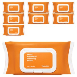 Hanskin blackhead cleansing tissue, 100 sheets, 8 pcs / 한스킨 블랙헤드 클렌징티슈, 100매입, 8개