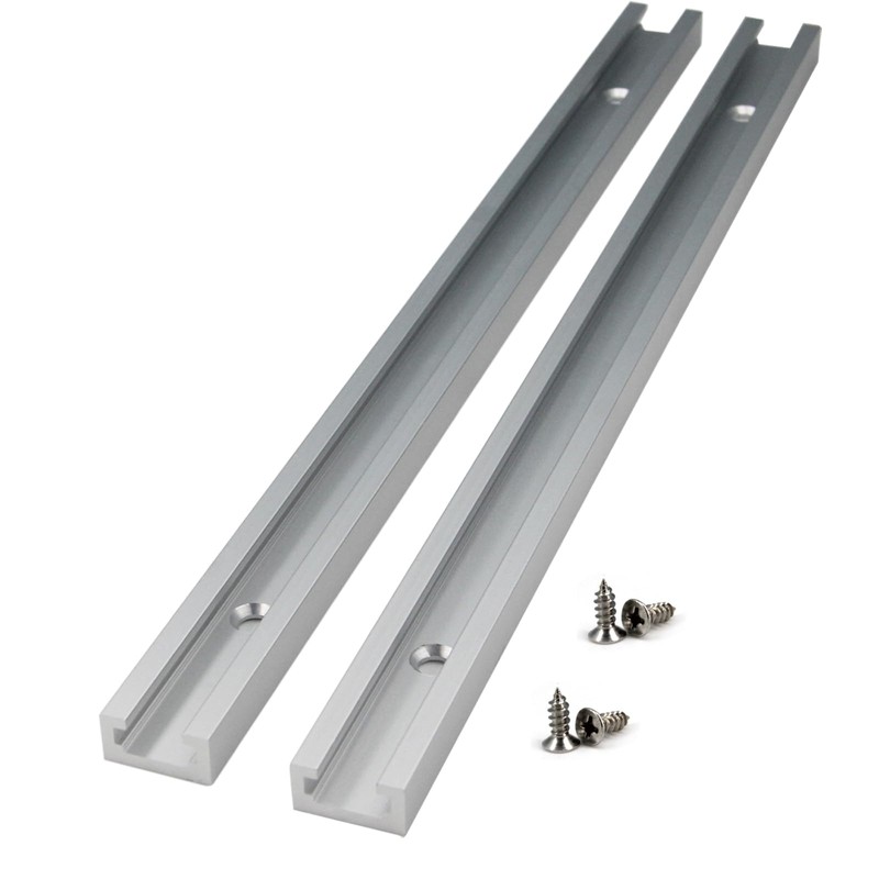 Zeberoxyz 4pcs 300mm/12" Aluminum T-Track Slider with Screws Double Cut