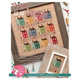 Six Mile Cross Stitch Pattern, Prim Village W/Enamel Charm
