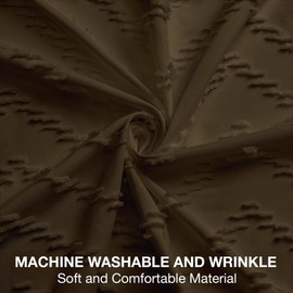 Siiluminisoy Extra Long Boho Shower Curtain, Woven Fabric 84 in Brown Shower Curtain, 72 x 84, Tufted Chevron Striped Modern Chic Textured Minimalist Bathroom