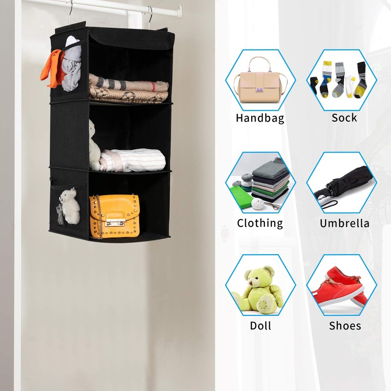 BrilliantJo Hanging Closet Organizer Set for Clothes Sweaters shoes 3