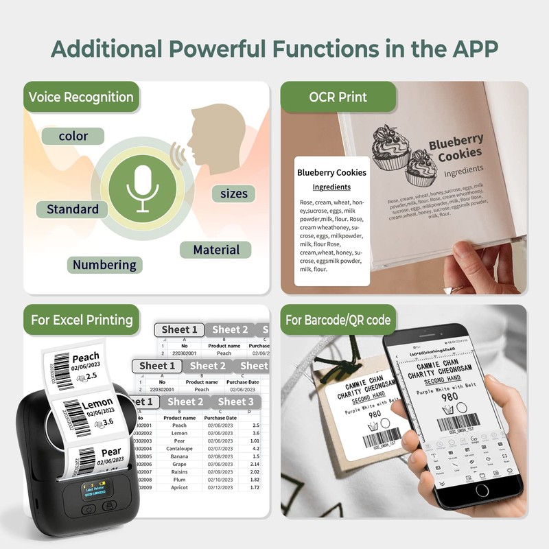Phomemo M110 Bluetooth Thermal Label Maker, Wireless Portable Sticker Label