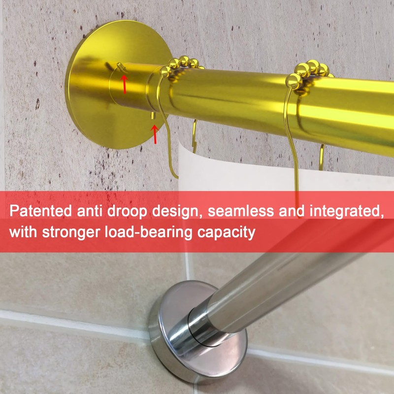 Tanxih Corner Shower Curtain Rod Adjustable Stainless Steel L Shaped