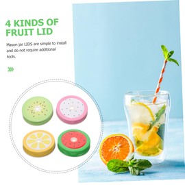 FUNOMOCYA 20pcs Mason Jar Metal Lid Bottle Lids Metal Mason Jar Lid Tinplate Mason Jar Lid Leak-proof Mason Jar Lids Mason Jar Straw Lids Mason Can Straw Hole Lids Mason Jar Sealing Lids