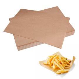 50 PCS Baking Paper Sheets, 30 * 20 cm Parchment Paper Baking Sheets, Brown Pre-Cut Baking Parchment Paper Sheets, Unbleached Parchment Paper for Baking, Cooking, Grilling, Air Fryer and Steaming