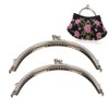 2Pcs Metal Purse Frame, Semicircular Lock Frame Silver Kiss Clasp