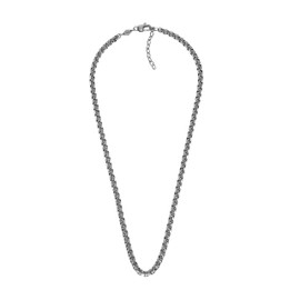 Fossil Men's ALL STACKED UP Stainless Steel Chain Necklace, JF04576040, Stainless Steel, No Gemstone